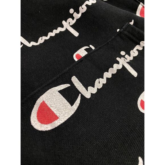 Champion Reverse Weave All Over Logo Pullover Hoodie Iconic Classic Sweatshirt - Picture 7 of 9